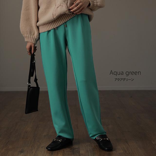 パンツ レディース ストレッチ ゆったり ストレートパンツ ゴム きれいめ ロング テーパード | HUG.U | 17