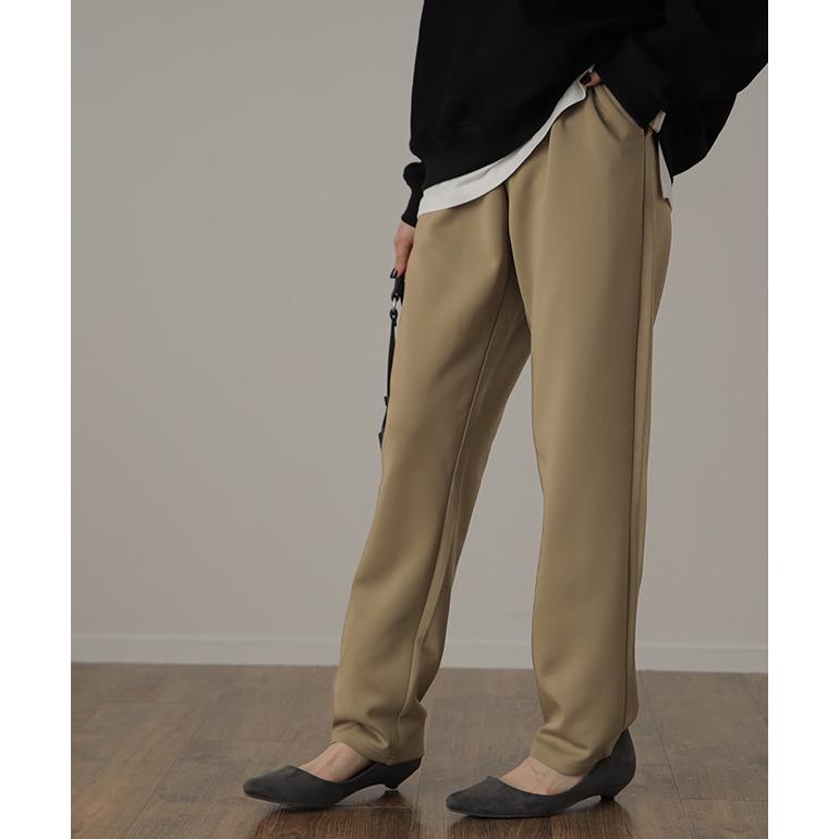 パンツ レディース ストレッチ ゆったり ストレートパンツ ゴム きれいめ ロング テーパード | HUG.U | 08