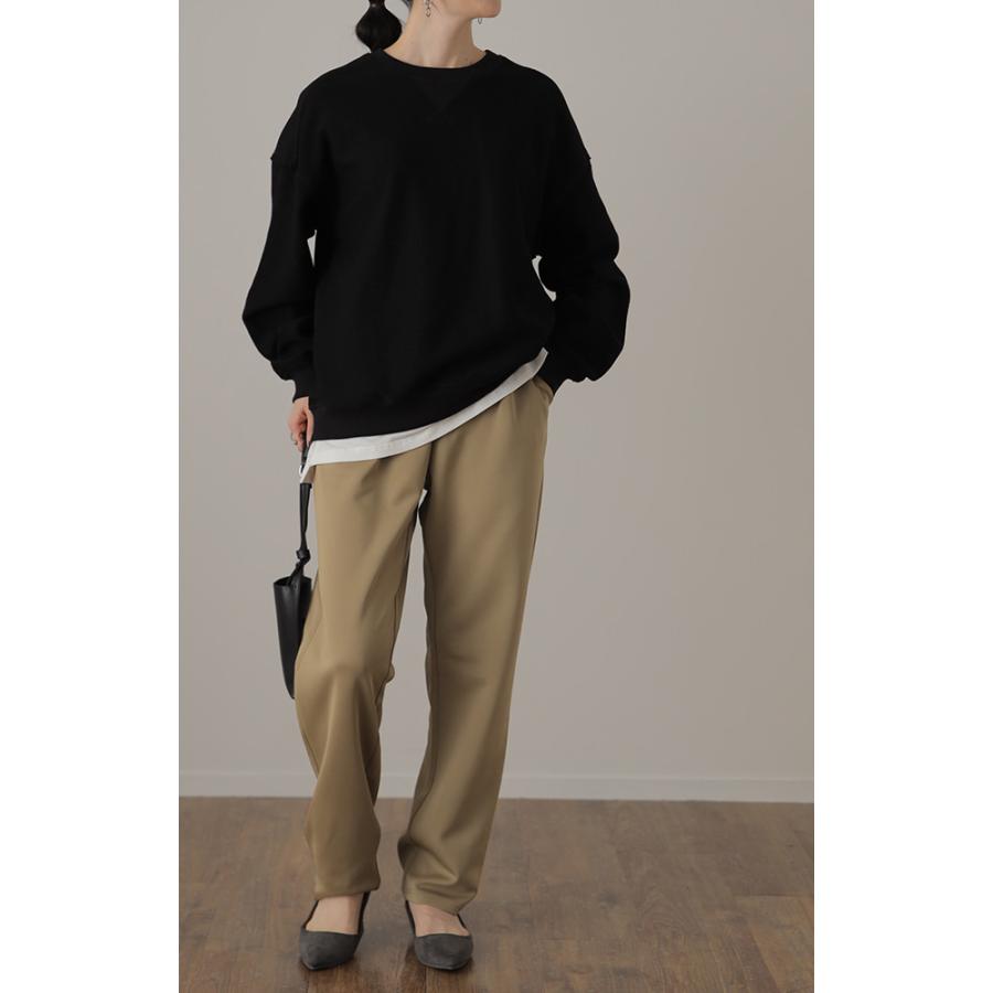 パンツ レディース ストレッチ ゆったり ストレートパンツ ゴム きれいめ ロング テーパード | HUG.U | 12