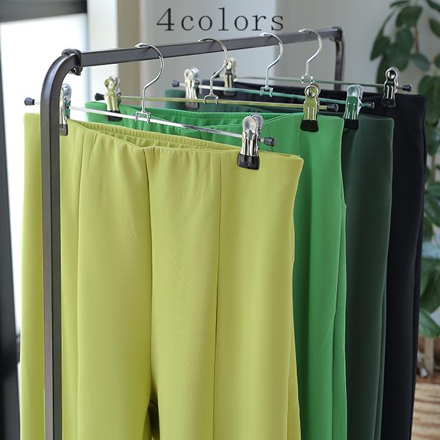 パンツ レディース 美脚 きれいめ 美尻 ボトムス イージーパンツ ストレート ゴム ロング ストレッチ ワイド | HUG.U | 11