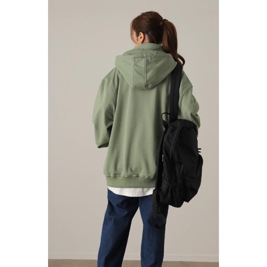 パーカー レディース ハーフジップ オーバーサイズ トップス お尻が隠れる スウェット | HUG.U | 13