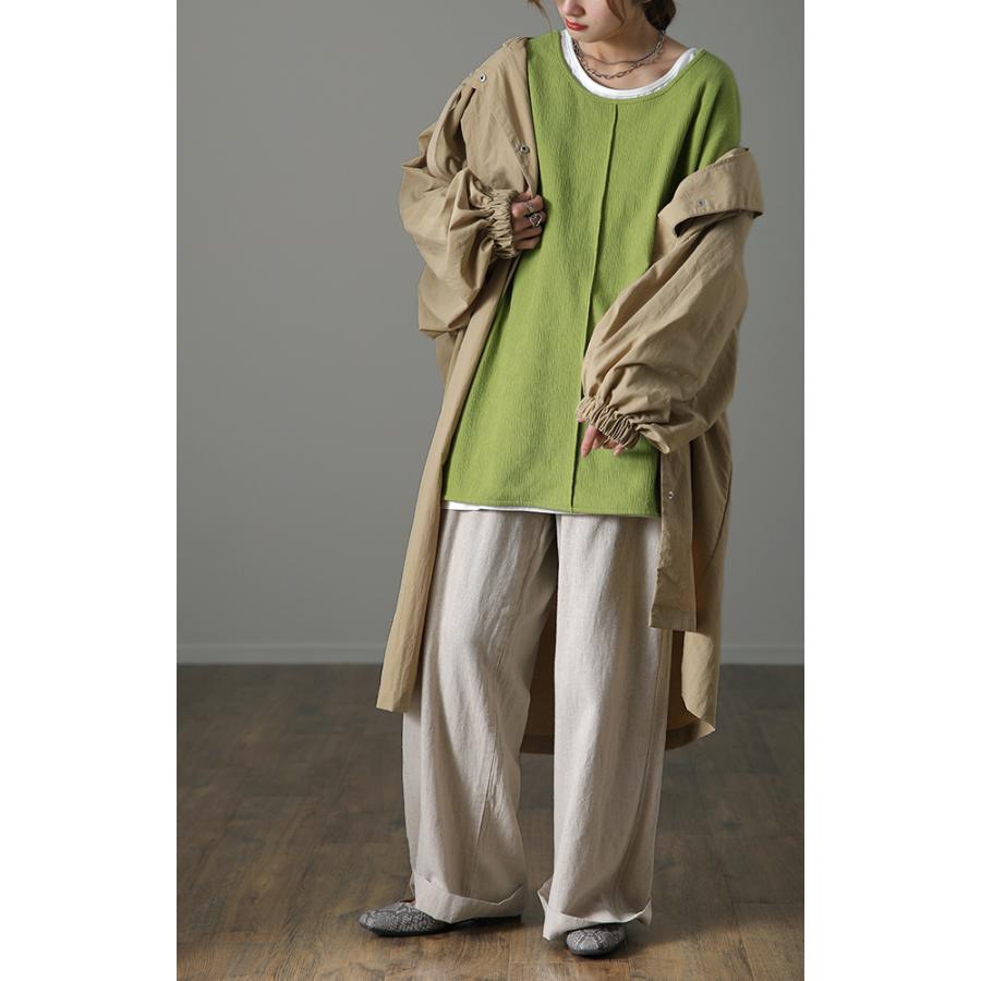 トップス レディース  ロンT Tシャツ レイヤード スリット 無地 長袖 丸首 | HUG.U | 13