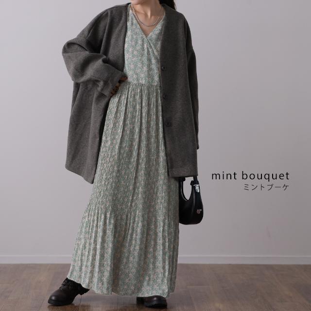 ワンピース シフォン プリーツ ロングワンピース レディース プリーツワンピ 長袖 きれいめ 花柄 | HUG.U | 16