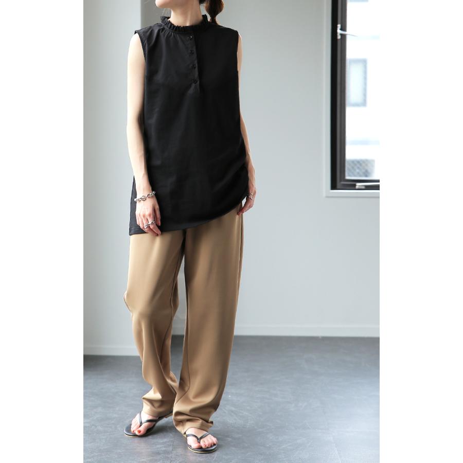 タンクトップ レディース レイヤード トップス ストライプ つけ襟 インナー ブラウス シャツ フリル 襟 | HUG.U | 20