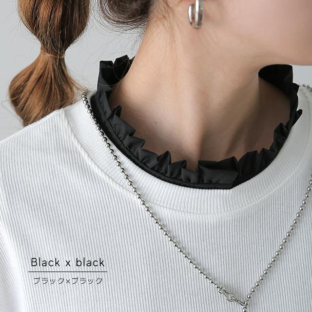 タンクトップ レディース レイヤード トップス ストライプ つけ襟 インナー ブラウス シャツ フリル 襟 | HUG.U | 24