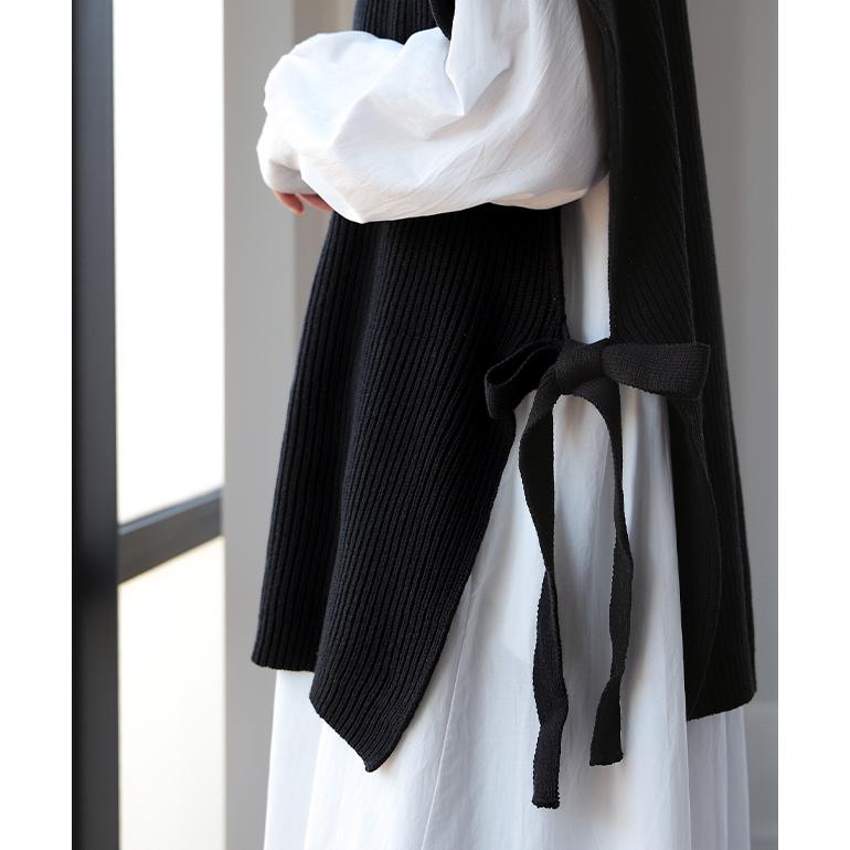 ベスト ニット 綿100% レディース 体型カバー タートル レイヤード トップス お尻が隠れる | HUG.U | 15