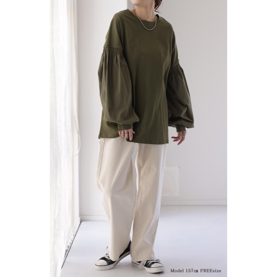 トップス レディース ブラウス カットソー ロング Tシャツ ロンT パフスリーブ バルーンスリーブ タイムセールSW2 | HUG.U | 15
