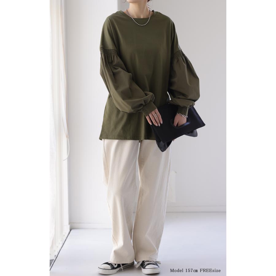トップス レディース ブラウス カットソー ロング Tシャツ ロンT パフスリーブ バルーンスリーブ タイムセールSW2 | HUG.U | 25