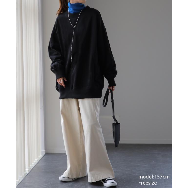 トップス レディース トレーナー  無地 スウェット スエット オーバーサイズ プルオーバー 長袖 | HUG.U | 07