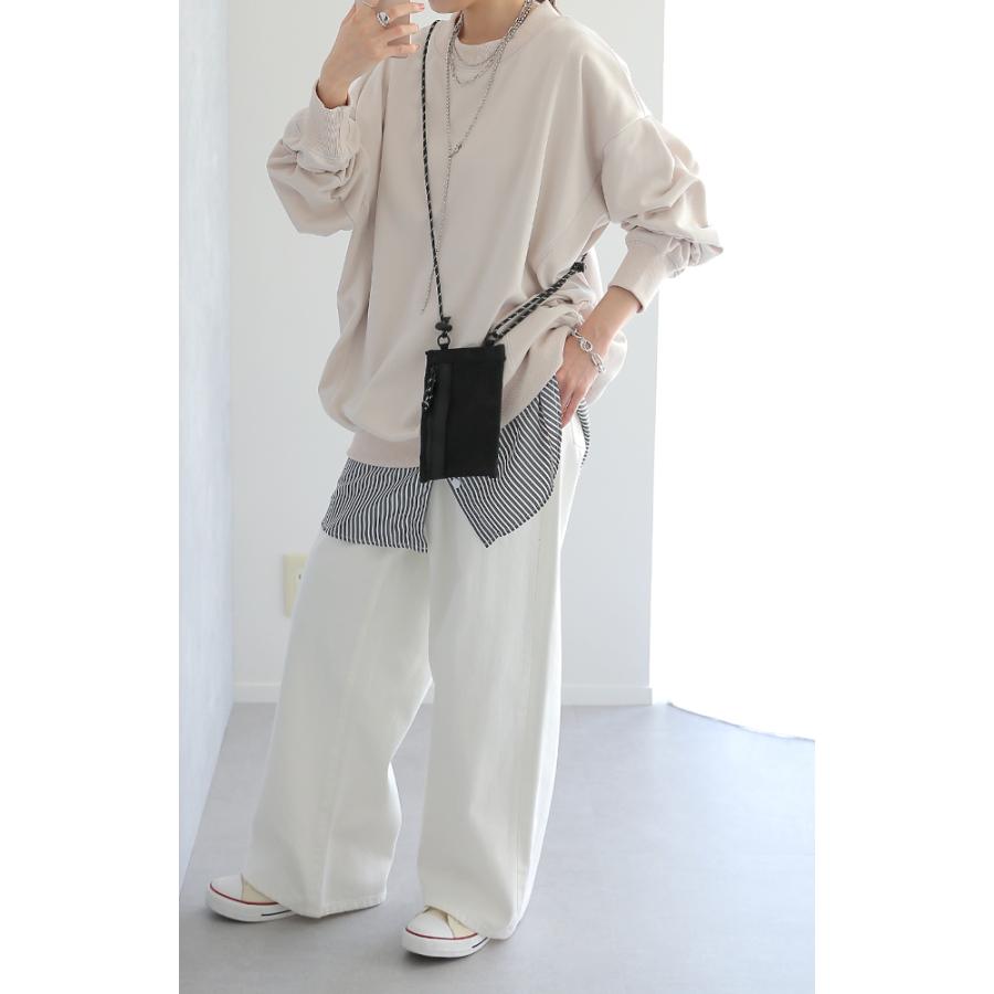 タンクトップ レディース シャツ レイヤード トップス ストライプ 付け裾 お尻が隠れる | HUG.U | 17