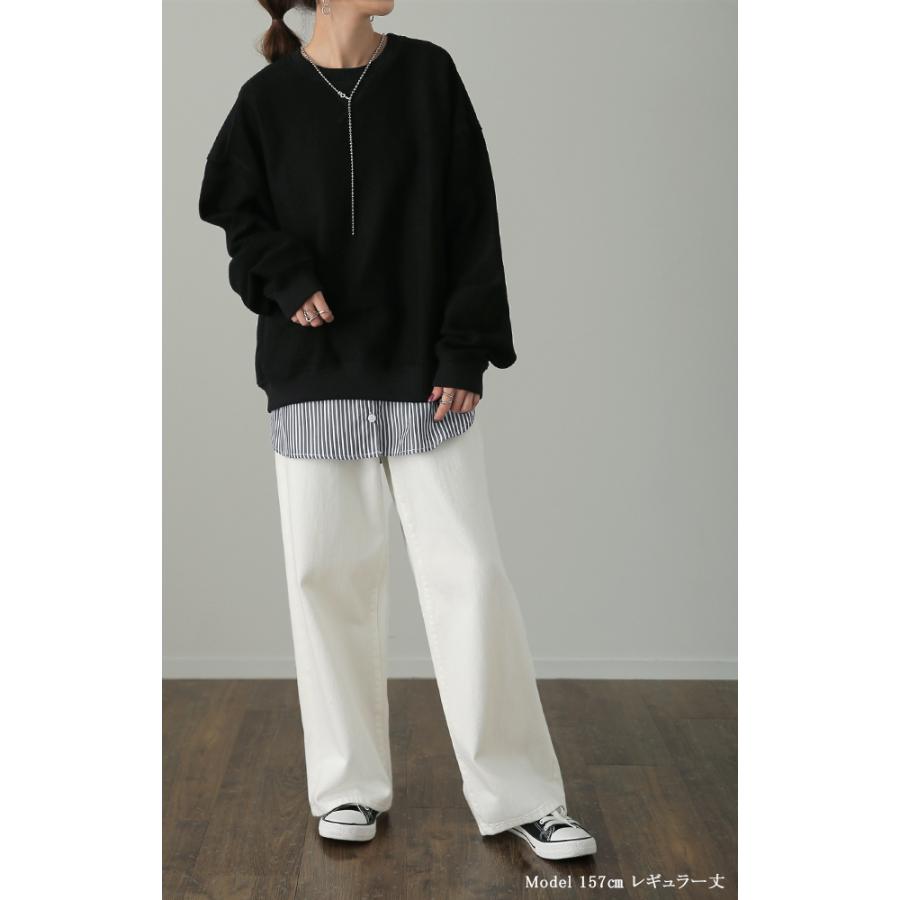 タンクトップ レディース シャツ レイヤード トップス ストライプ 付け裾 お尻が隠れる | HUG.U | 19