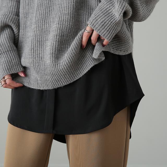 付け裾 トップス レディース シャツ レイヤード つけ裾 腹巻き きれいめ 体型カバー | HUG.U | 14