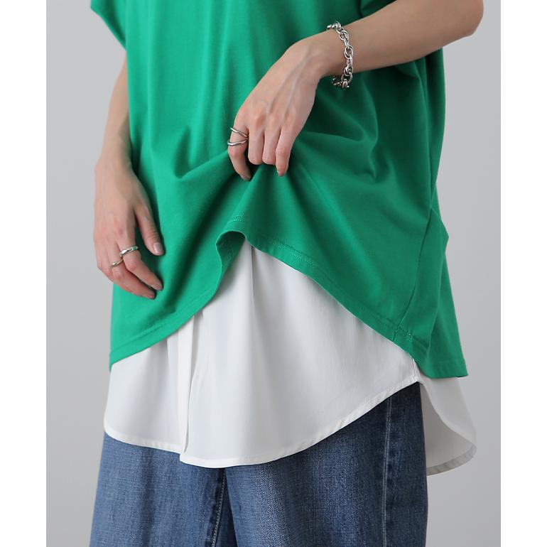 付け裾 トップス レディース シャツ レイヤード つけ裾 腹巻き きれいめ 体型カバー | HUG.U | 10