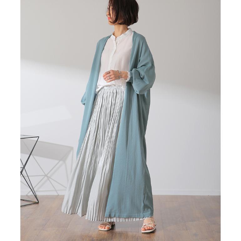 HUG.U カーディガン ロング ニット 薄手 シアー ぽわん袖 HUG.U カーディガン ロング ニット 薄手 シアー ぽわん袖