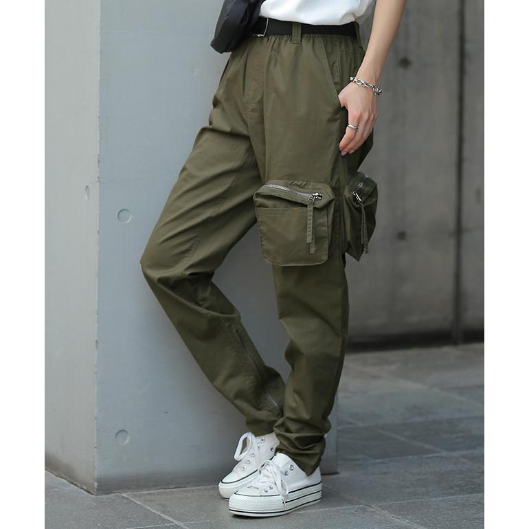 パンツ レディース 綿 カーゴパンツ ボトムス チノパン ポケット スキニー カーゴ ズボン ミリタリー | HUG.U | 07