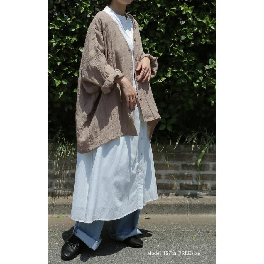 トップス レディース シャツ 麻100％ カーディガン 羽織 薄手 リネン 紫外線 お尻が隠れる 羽織り | HUG.U | 06