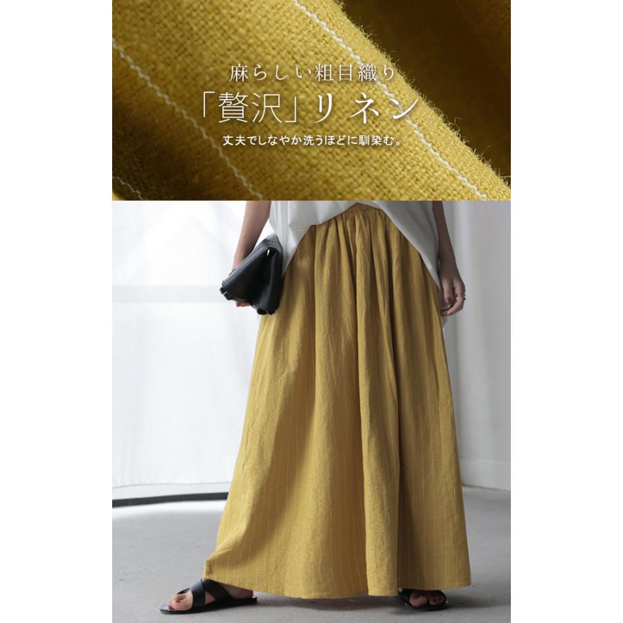 新品タグ付　qualite カリテ　コットンリネンストライプ　ロングコー リネンコットンストライプ ポケット付きパンツ col.Gray Beige