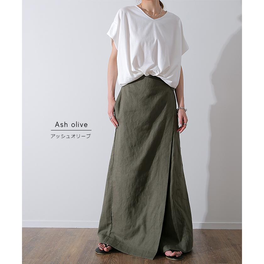 パンツ レディース ワイドパンツ ラップパンツ ボトムス 巻きスカート スカート ナチュラルの画像