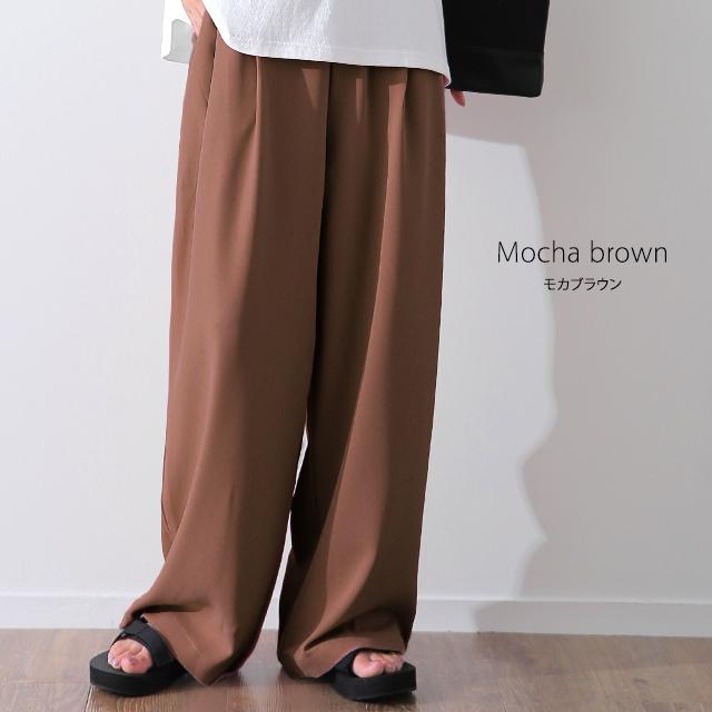 パンツ レディース ワイドパンツ スラックス ワイド ロング カラーパンツ ゴム きれいめ ボトムス | HUG.U | 17