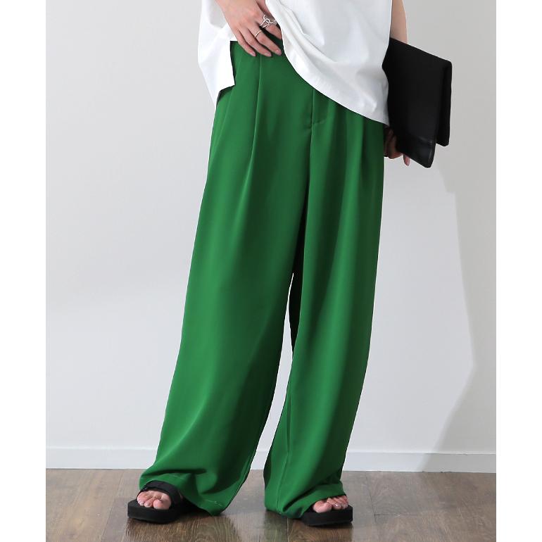 パンツ レディース ワイドパンツ スラックス ワイド ロング カラーパンツ ゴム きれいめ ボトムス | HUG.U | 11