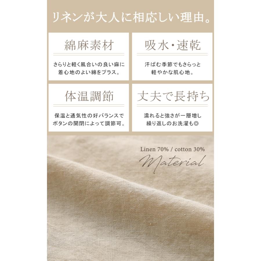 ワンピース  ロング 綿 麻 シャツワンピース レディース 半袖 コットン リネン マキシ | HUG.U | 13