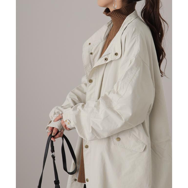 アウター レディース ミリタリー ライトアウター ロング  スプリングコート ミディアム | HUG.U | 14