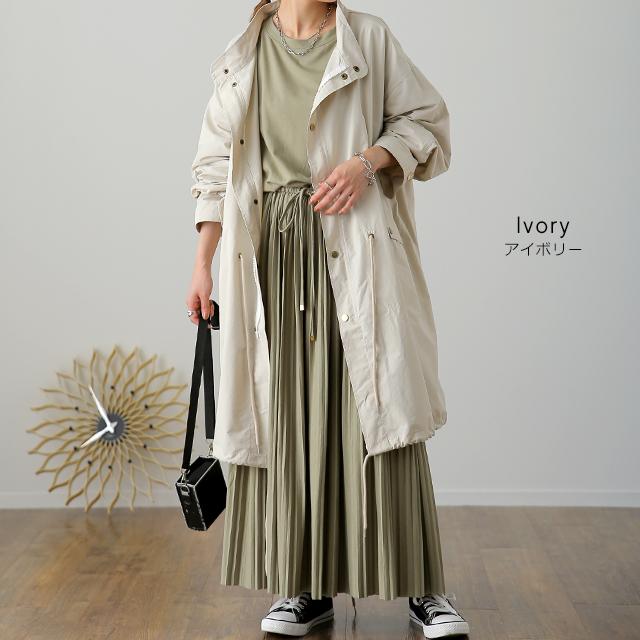 アウター レディース ミリタリー ライトアウター ロング  スプリングコート ミディアム | HUG.U | 17