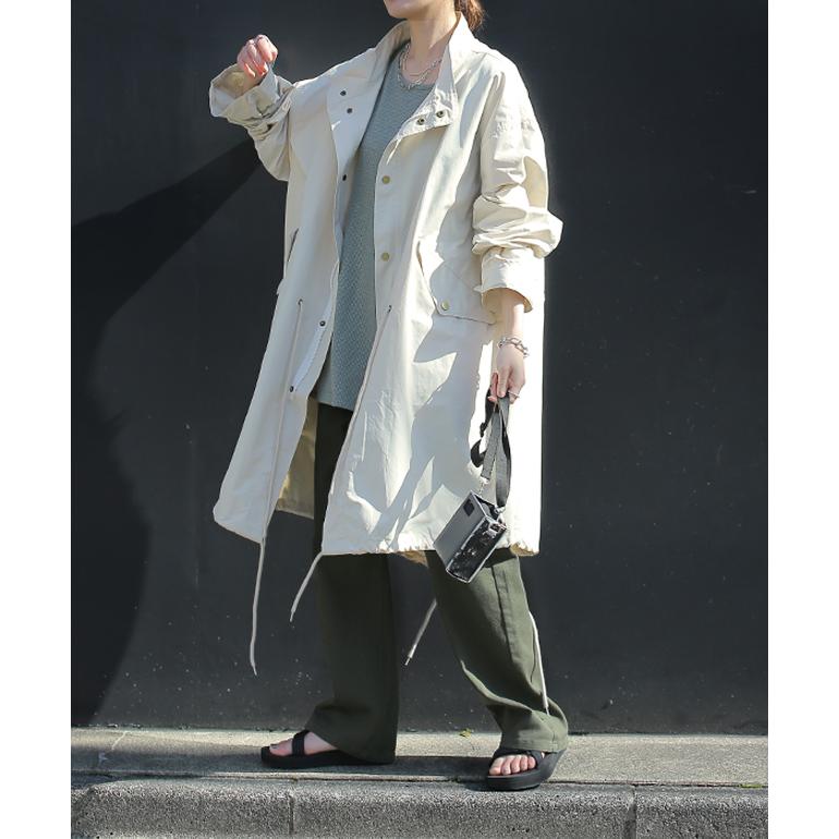 アウター レディース ミリタリー ライトアウター ロング  スプリングコート ミディアム | HUG.U | 08