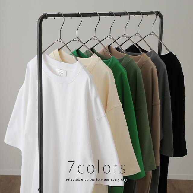 Tシャツ レディース トップス 綿100% 厚手 半袖 オーバーサイズ ゆったり 二の腕カバー お尻が隠れる コットン | HUG.U | 12