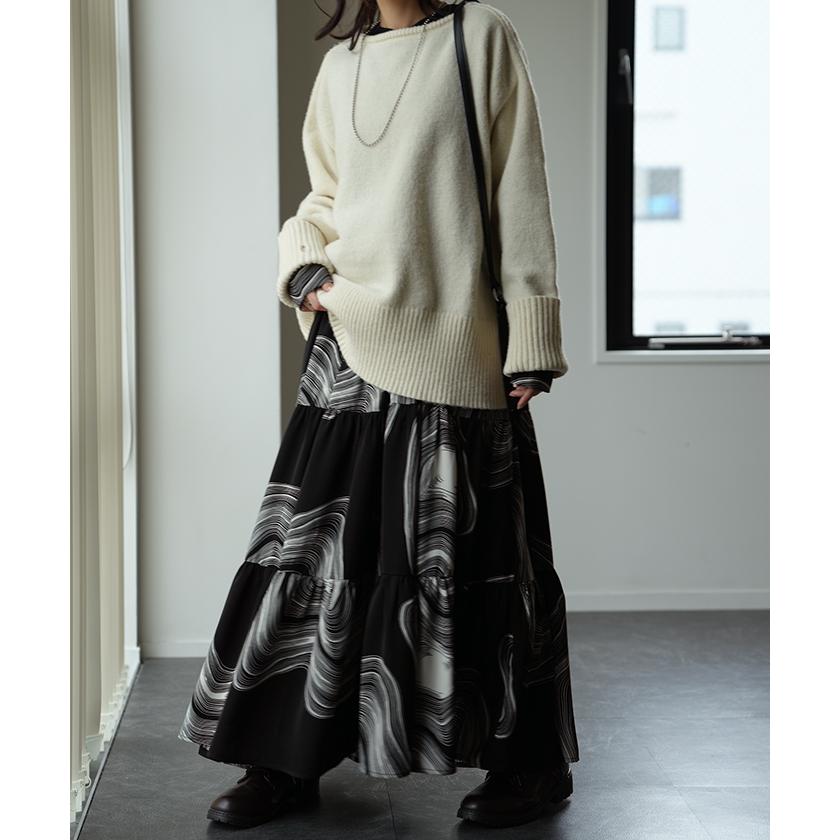 HUG.U ワンピース レディース ロング ロングワンピース アート