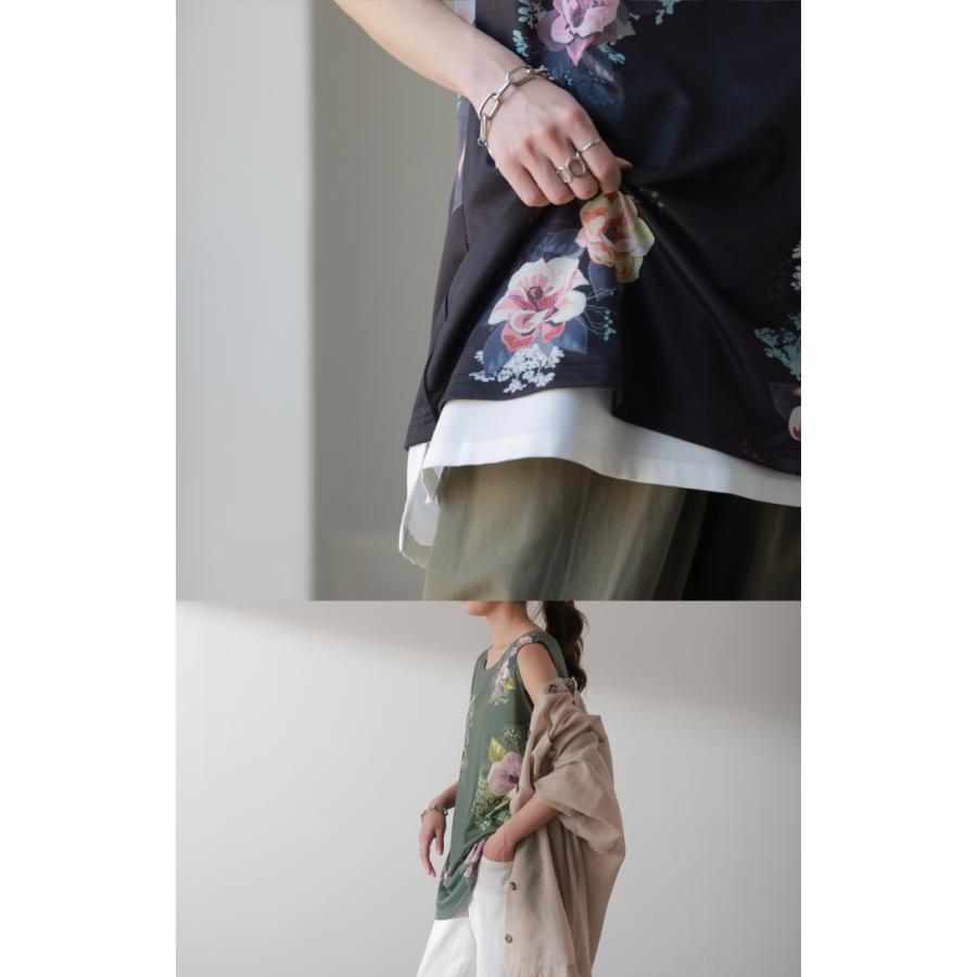 HUG.U タンクトップ レディース トップス 花柄 ノースリーブ