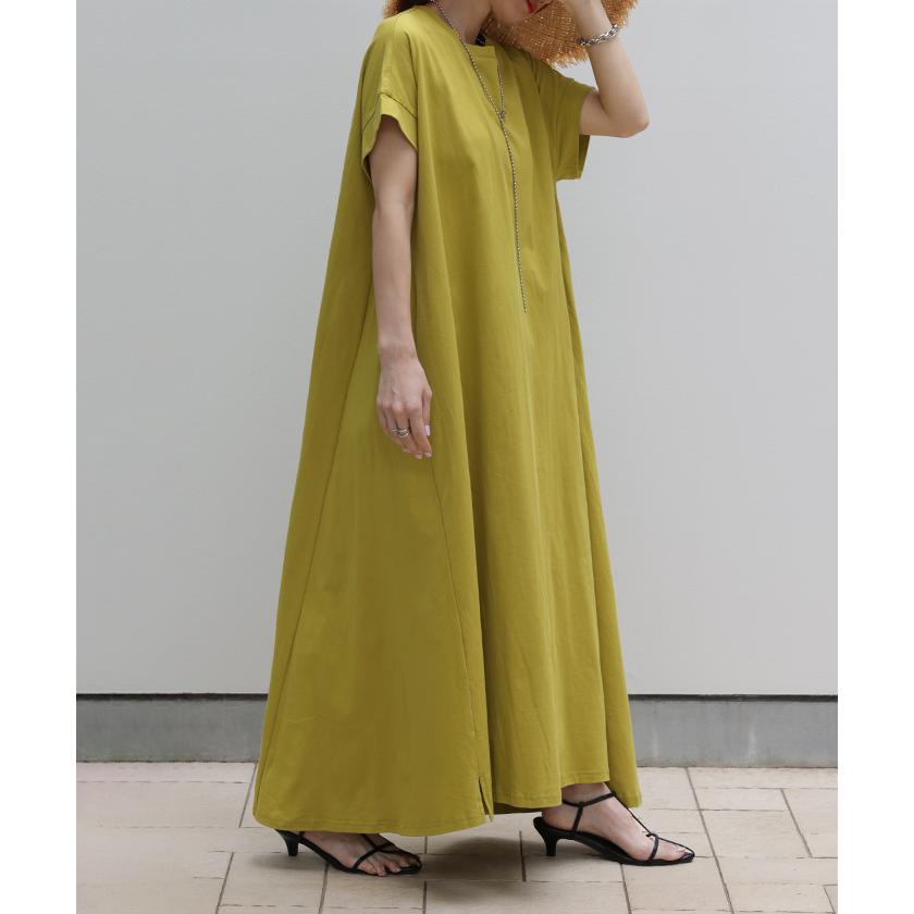 ワンピース レディース Tシャツワンピ マキシ ロング Tシャツワンピース 半袖 無地 | HUG.U | 12