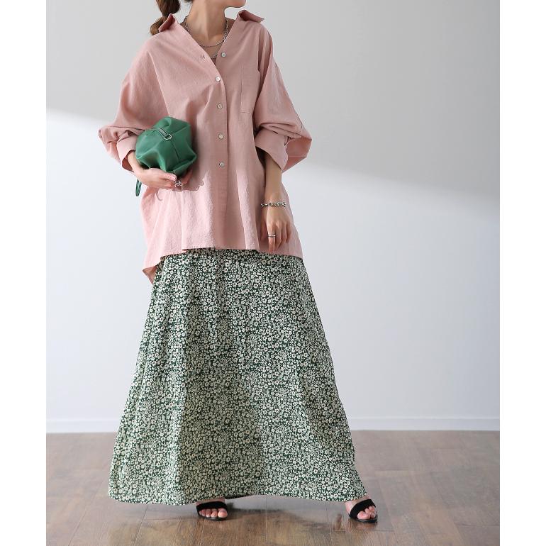 スカート ロング Aライン 涼しい ロングスカート レディース ボトムス フレアスカート 花柄 ゴム | HUG.U | 16