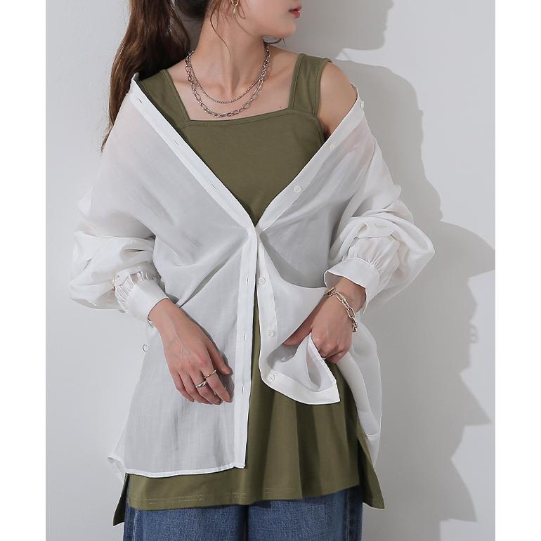 タンクトップ レディース トップス ブラ紐隠す インナー ブラ紐 お尻が隠れる キャミソール レイヤード | HUG.U | 13