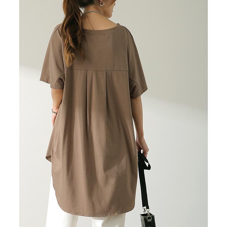 Tシャツ レディース トップス ドルマンスリーブ バックシャン