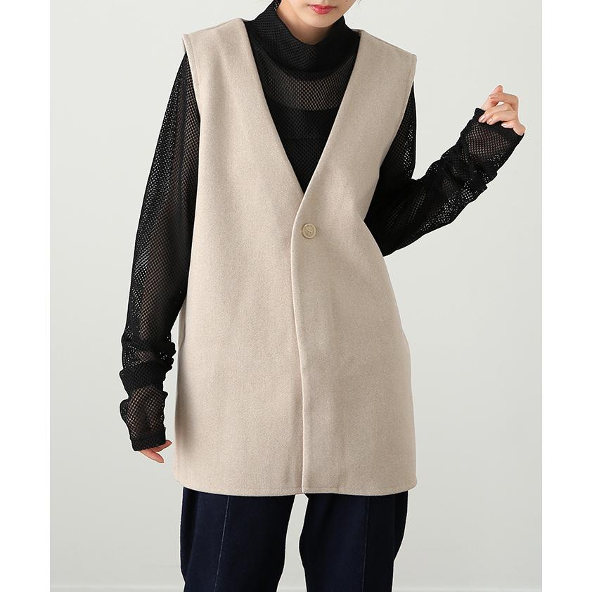 トップス レディース メッシュ メッシュニット レイヤード 透かし編みニット ハイネック インナー 長袖 透け タートル | HUG.U | 06