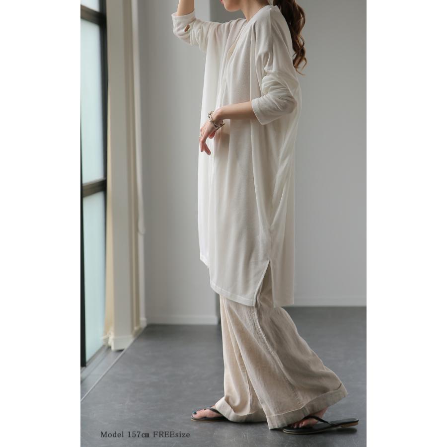 カーディガン レディース ひんやり UVカット 紫外線対策 ロングカーディガン 長袖 指穴 薄手 シアー サマーニット 羽織 夏 | HUG.U | 11