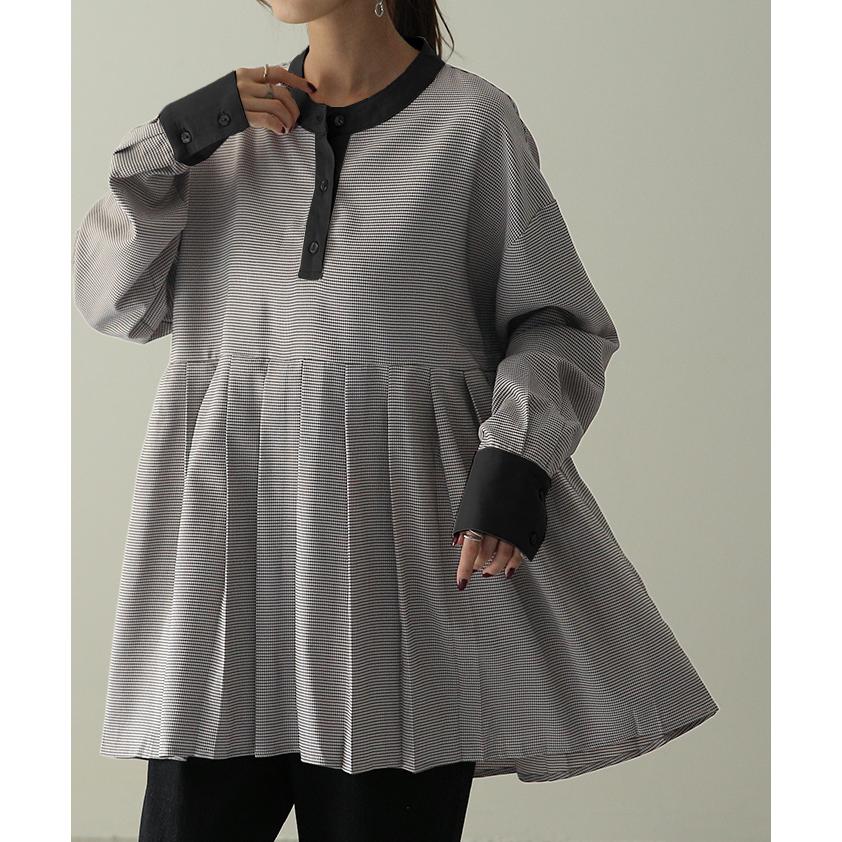 トップス シャツ ブラウス レディース チュニック バックプリーツ | HUG.U | 18