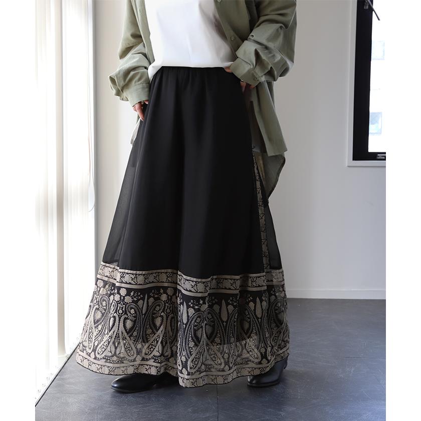 HUG.U（ハグユー） ワイドパンツ レディース 柄 シフォンパンツ