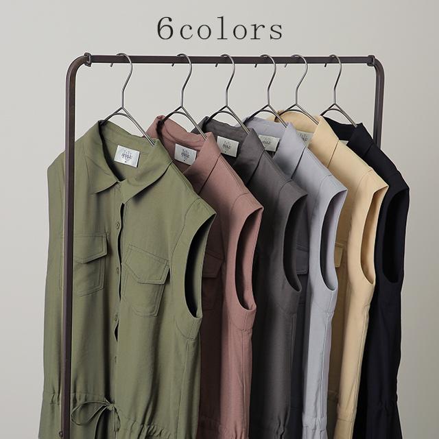 ワンピース レディース ロングワンピース ノースリーブ シャツワンピース Z661 Hug U ハグユー 通販 Yahoo ショッピング