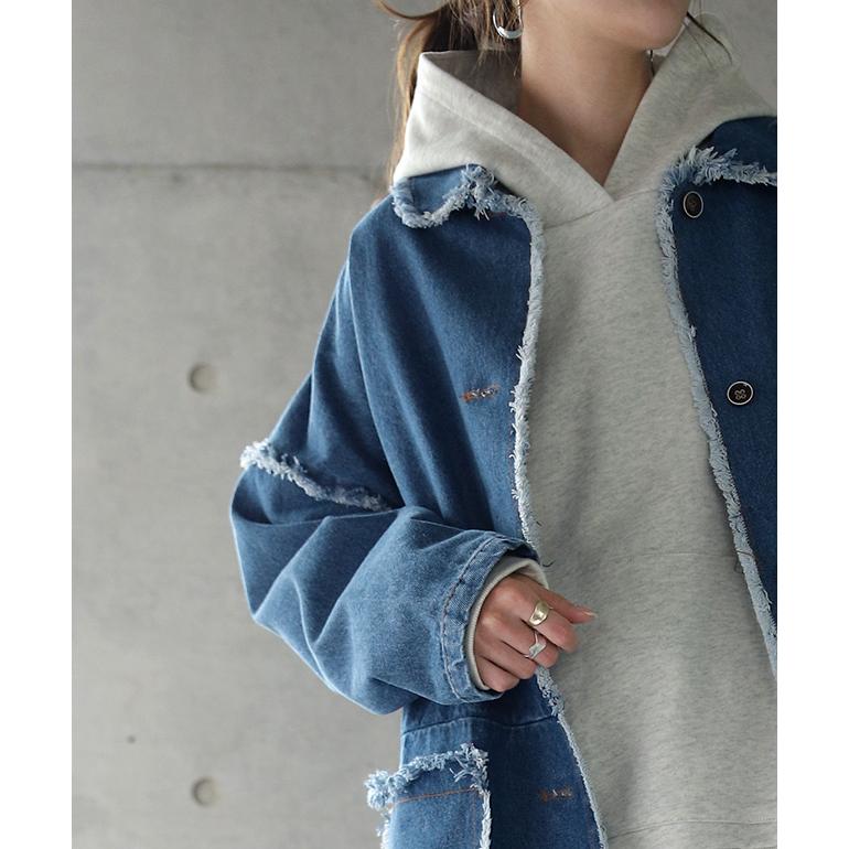 コート レディース ロングコート デニム アウター トレンチコート