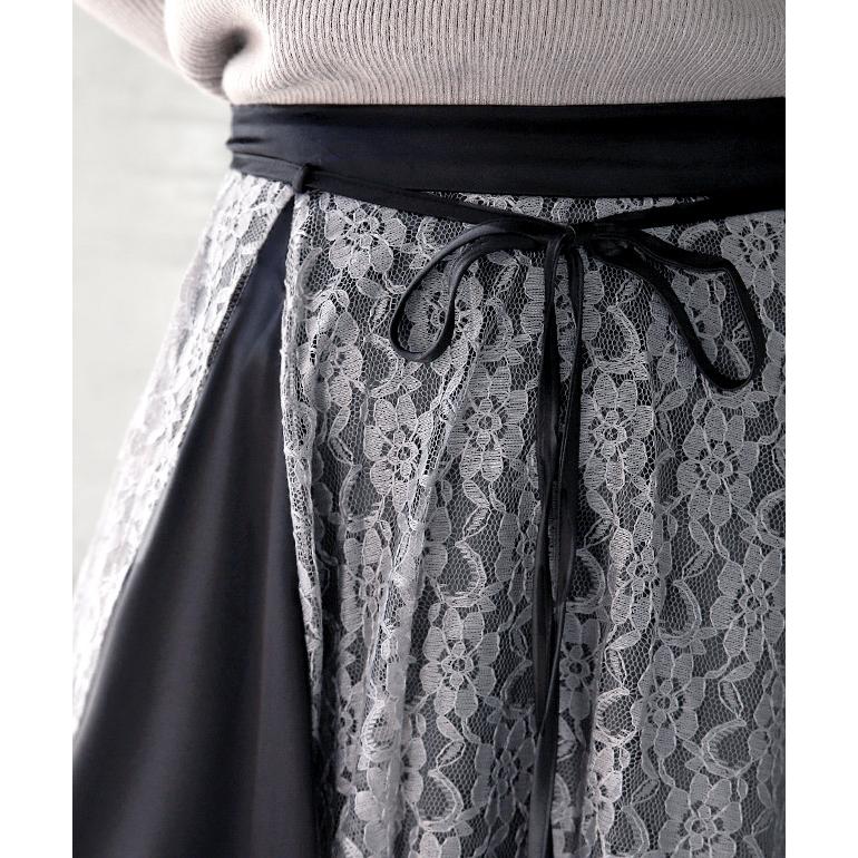 スカート  ロング マキシスカート チェック Aライン ロングスカート レース | HUG.U | 15