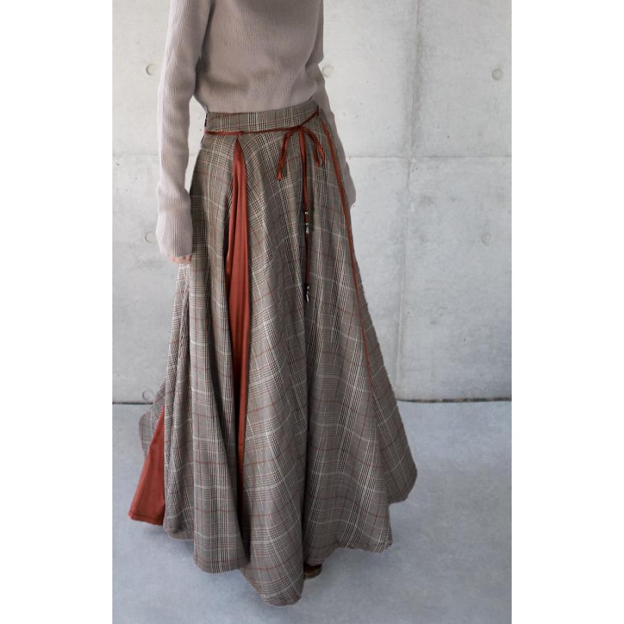 スカート  ロング マキシスカート チェック Aライン ロングスカート レース | HUG.U | 16