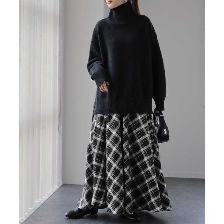 HUG.U スカート レディース ロングスカート チェック Aライン HUG.U スカート レディース ロングスカート チェック Aライン