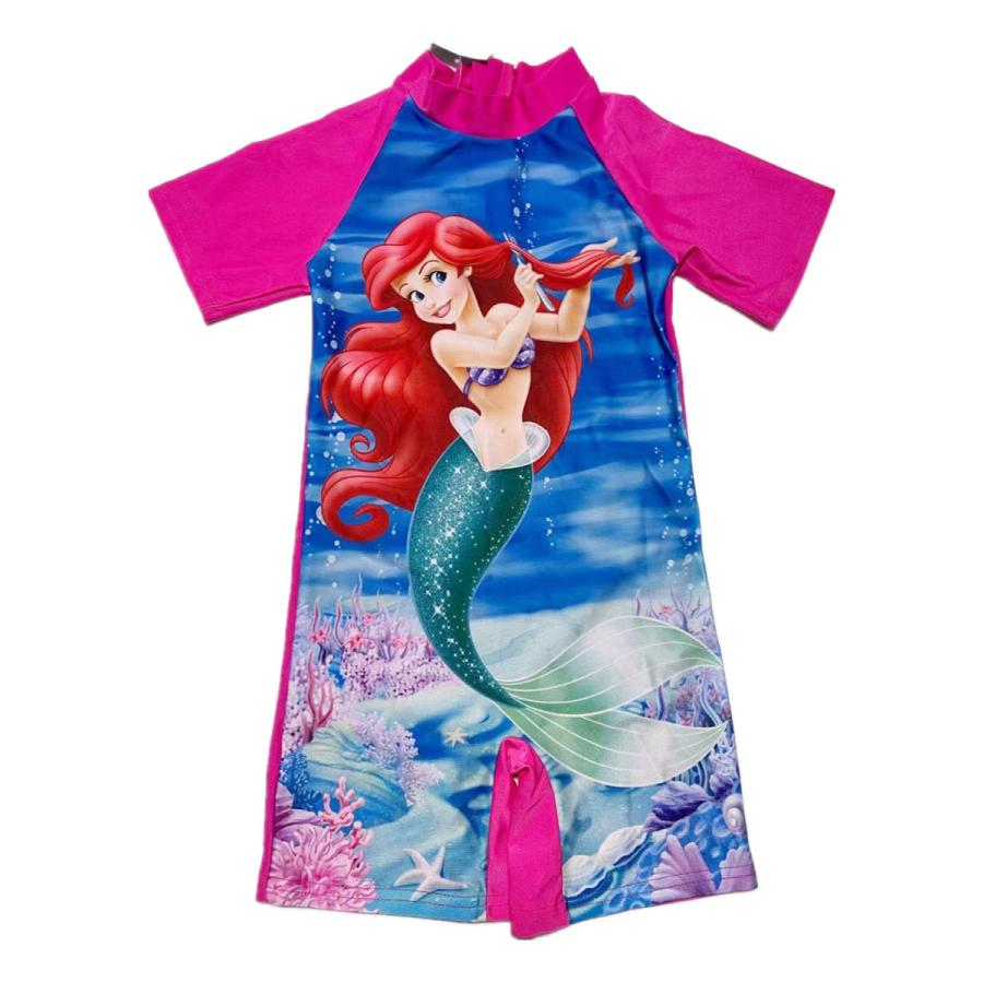 送料無料 ディズニー アリエル ワンピス四角パンツ プリンセス 女の子水着 3 7才 水着子供