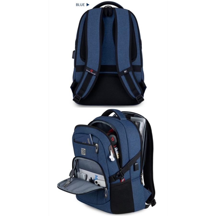ビジネスリュック ビジネスバッグ メンズ パソコンリュック かばん 鞄 bag 大容量 防水 耐久 軽い 収納 カバン USBボート 15.6インチ PC対応 出張 通勤｜heman｜16