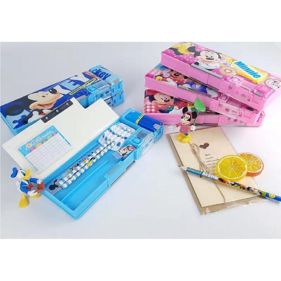返品送料無料 送料無料 ミッキ マウス 文房具 鉛筆 筆箱 ふでばこ ペンケース 鉛筆削り付 両面開 子供 キッズ 小学生 女の子 ガールズ 入学式 可愛い Materialworldblog Com