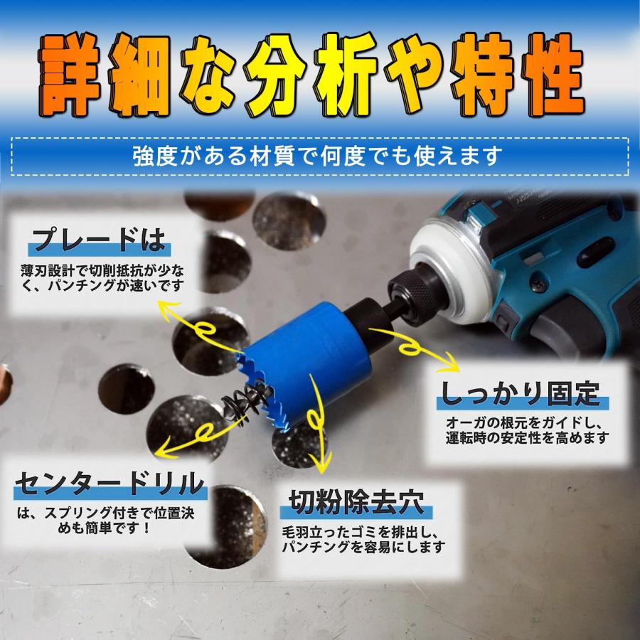 ホールソー 60mm 六角軸 バイメタルホールソー 穴あけ ドリル ホールソー 60mm 六角軸 バイメタルホールソー 穴あけ ドリル
