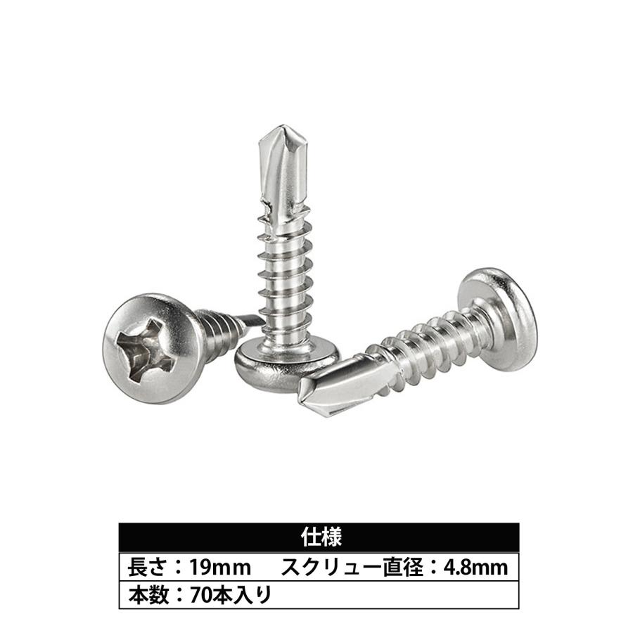 ドリルビス 鍋頭 SUS 4×16 ドリルビス ステンレス 平頭 ピアスビス M4x16mm 小箱 (800本
