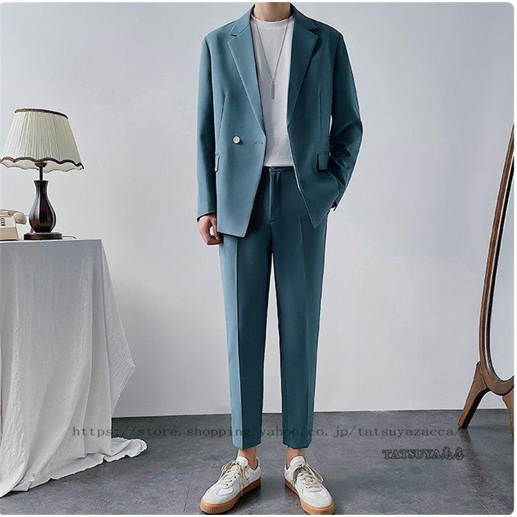 大流行中 ゆったり ロングパンツ テーラードジャケット カジュアル 高品質 通勤 春夏 洋服 スーツジャケット ブレザー スラックス メンズ セットアップ 上下セット テーラード ブレザー サイズ M Pashal Com